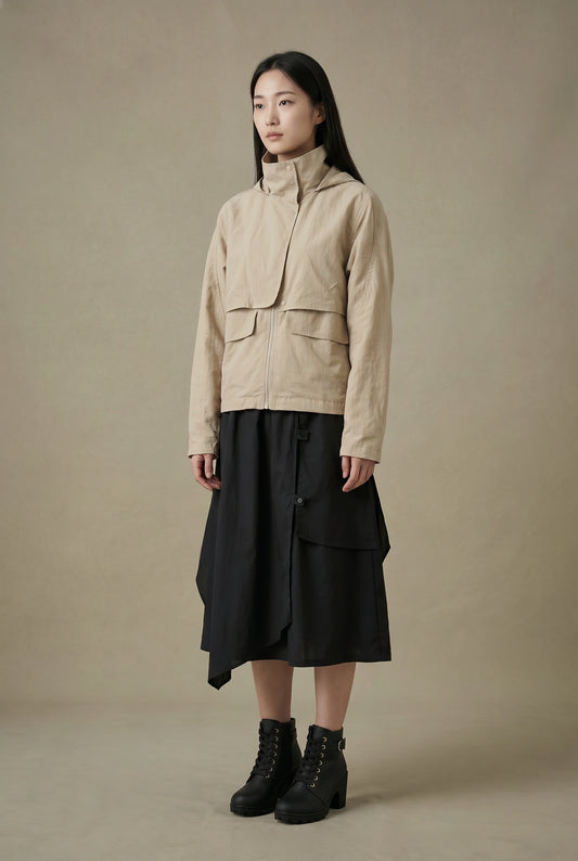 Vented Hooded Nylon Jacket