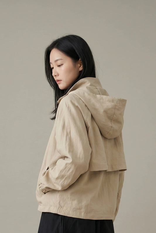Vented Hooded Nylon Jacket