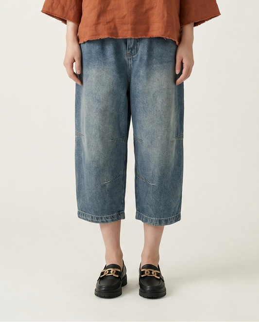Cropped Balloon Jeans