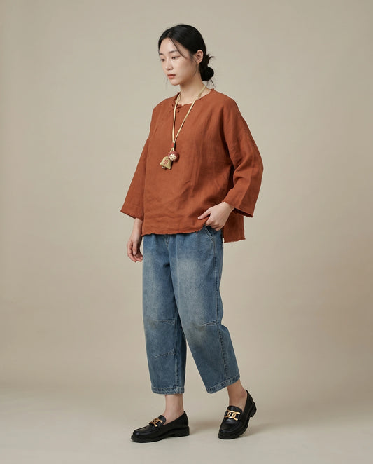 Cropped Balloon Jeans