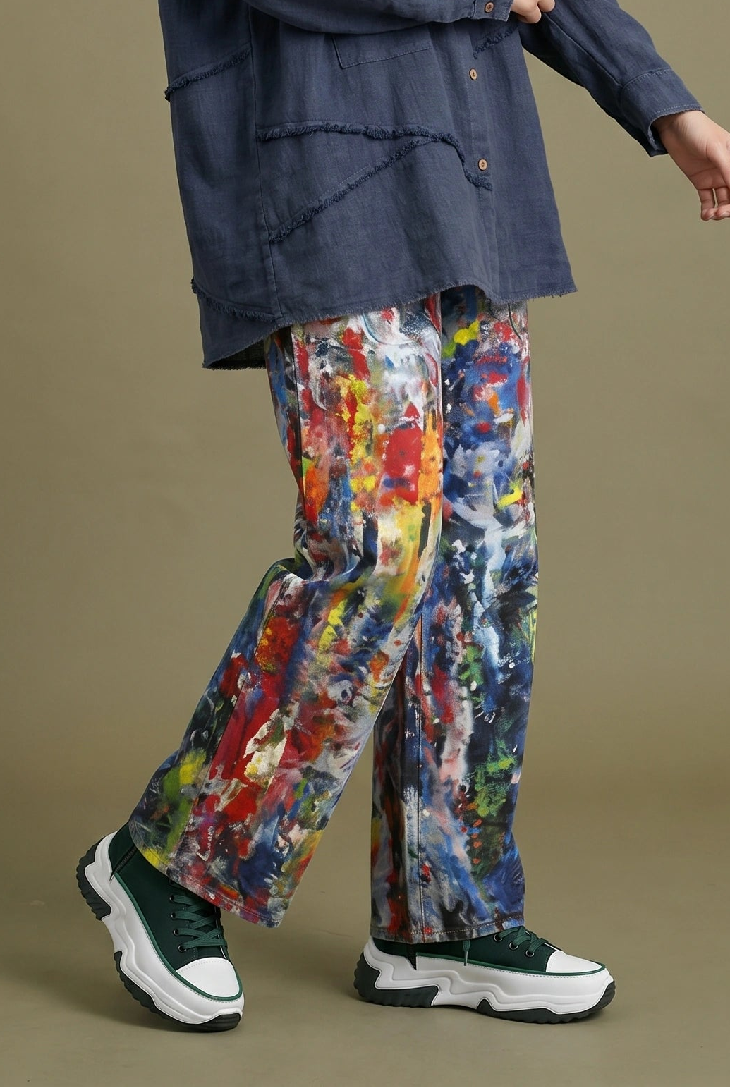 Abstract Canvas Wide Pants