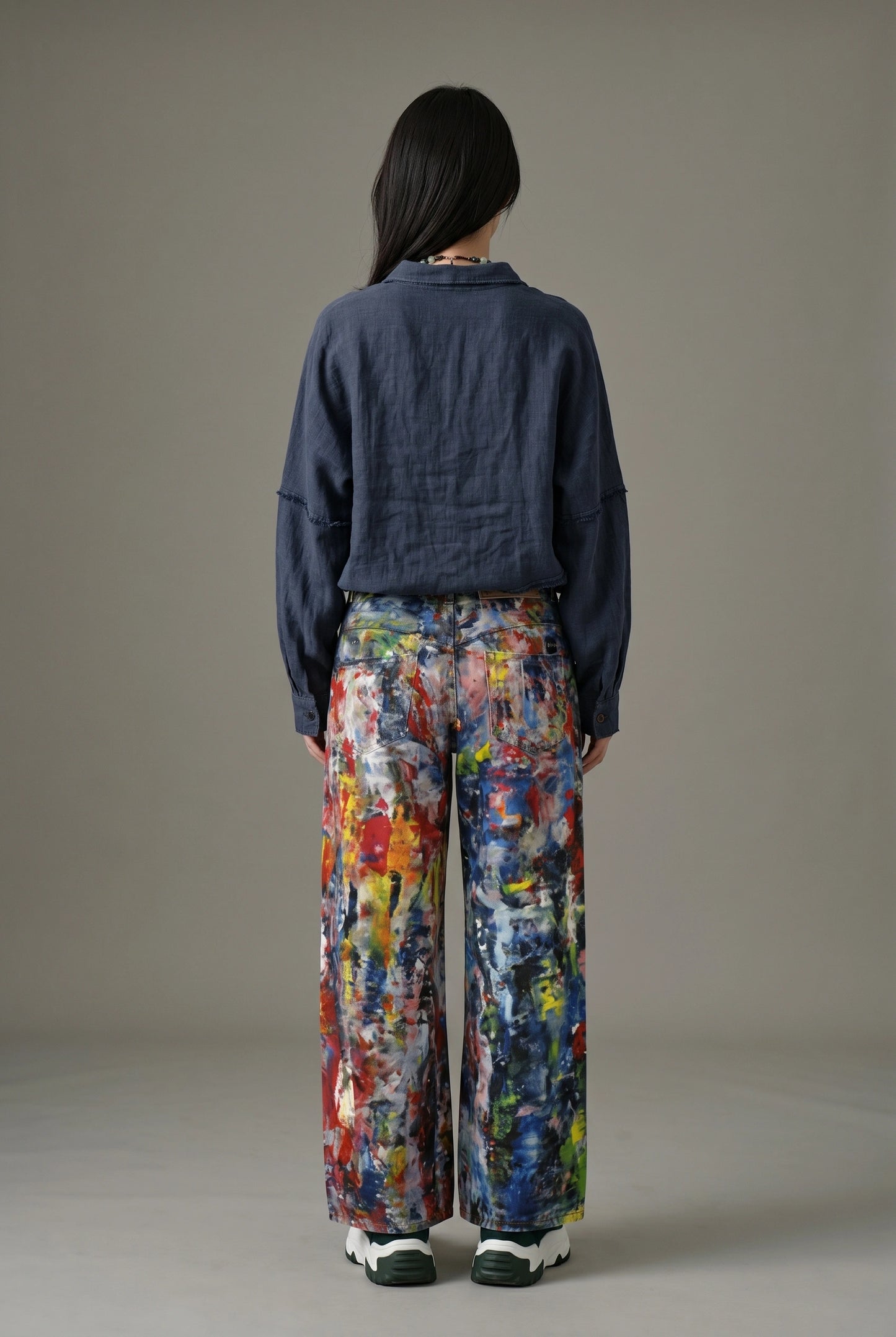 Abstract Canvas Wide Pants
