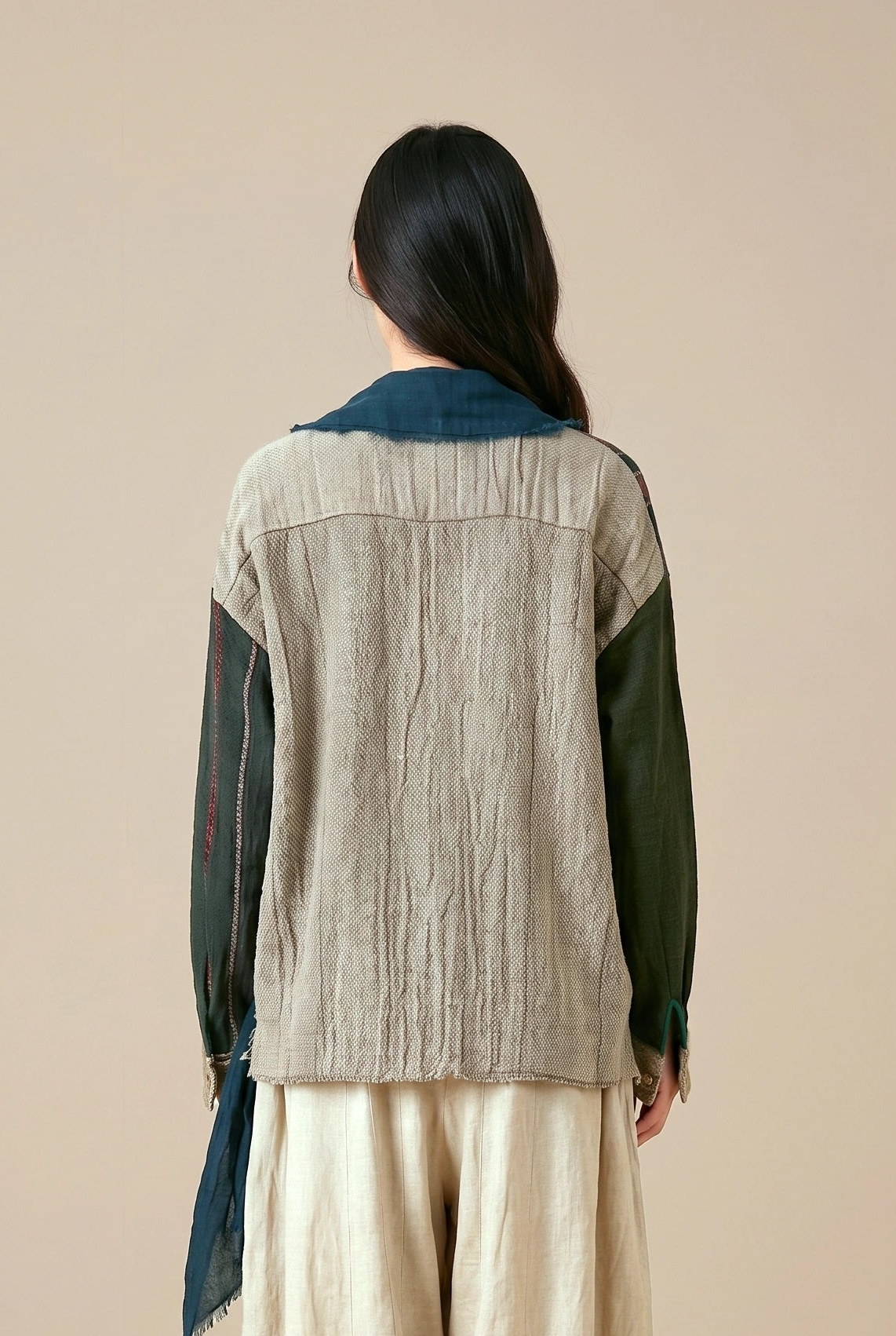 Patchwork Cotton-Linen Jacket
