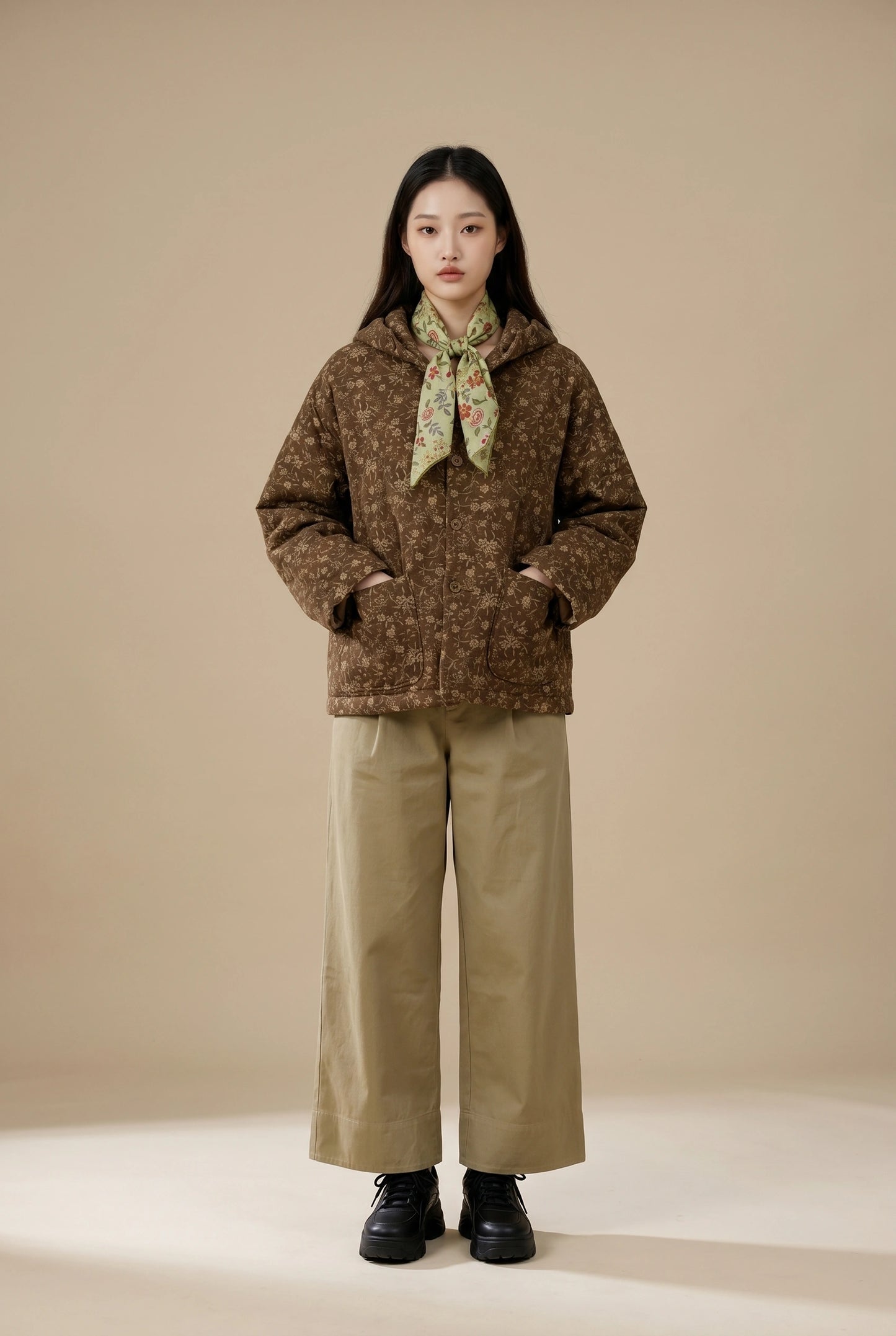 Field Pleat Wide-Leg Pants