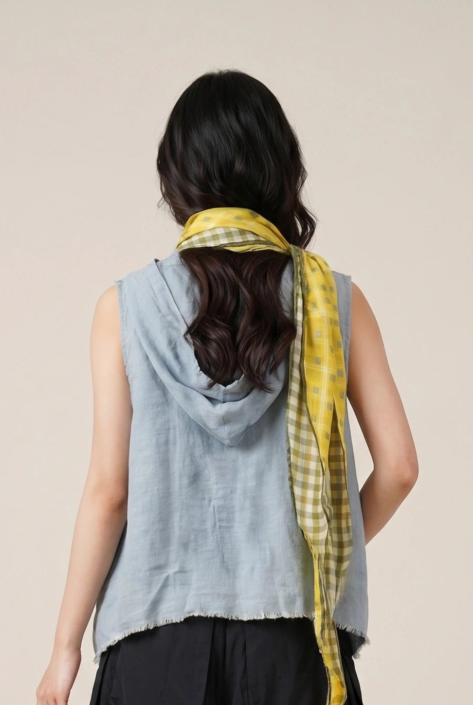 Washed Linen Hooded Vest