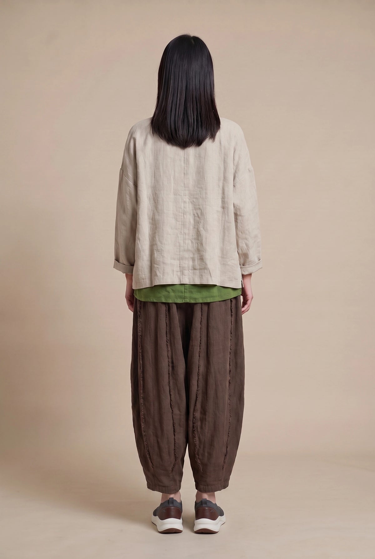 Stonewashed Linen Jacket (Oat & Blush)