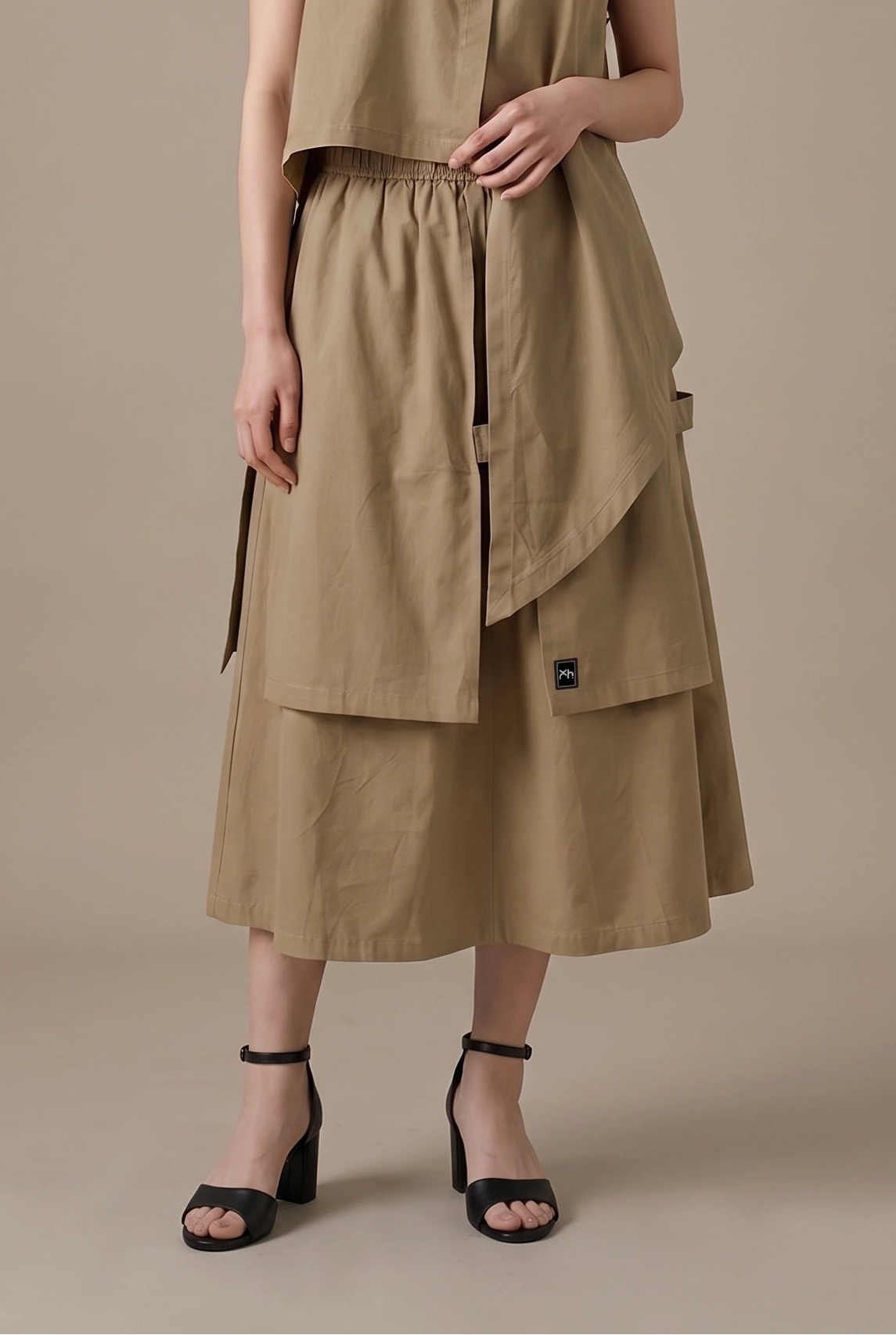 Veil Panel Midi Skirt