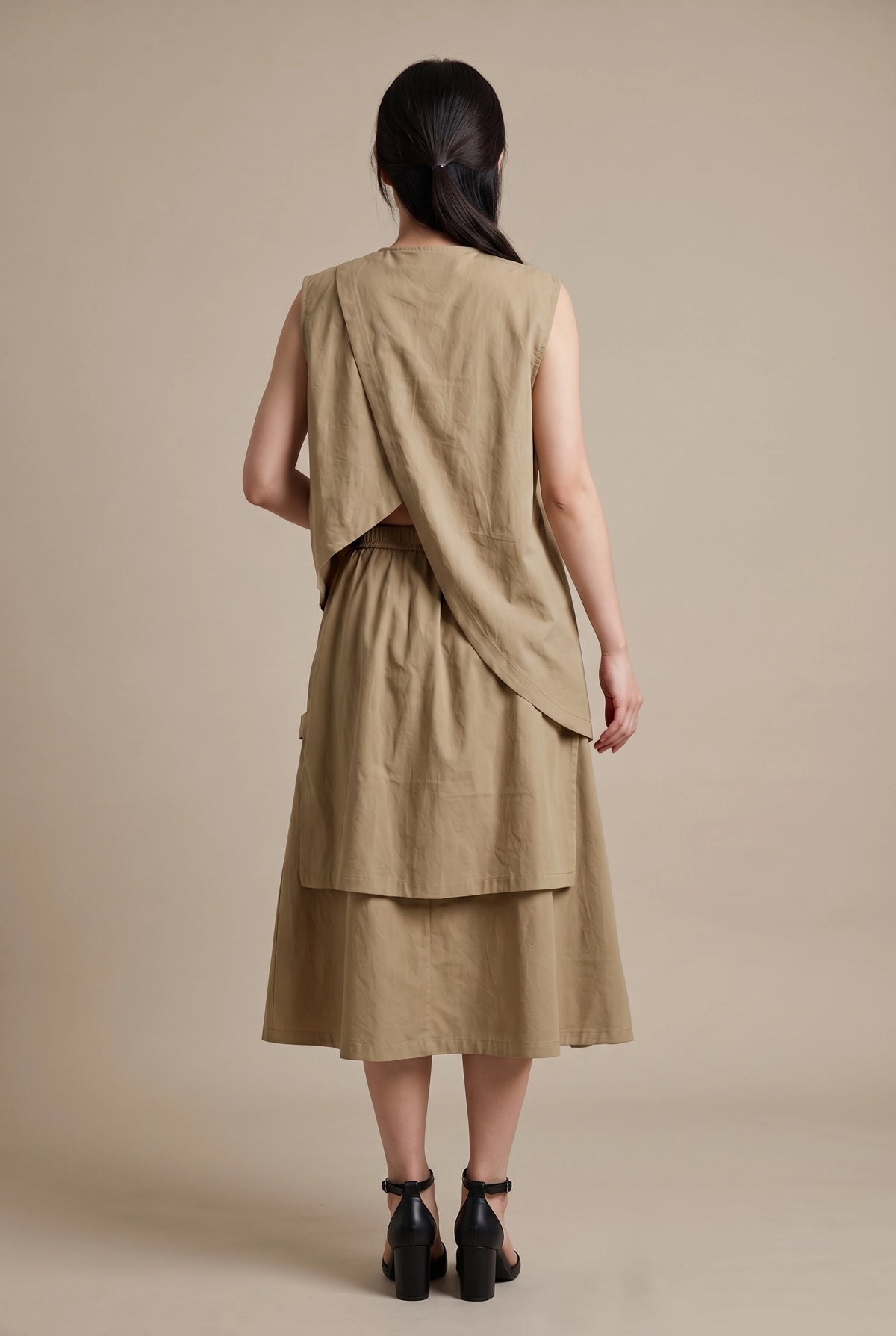 Veil Panel Midi Skirt