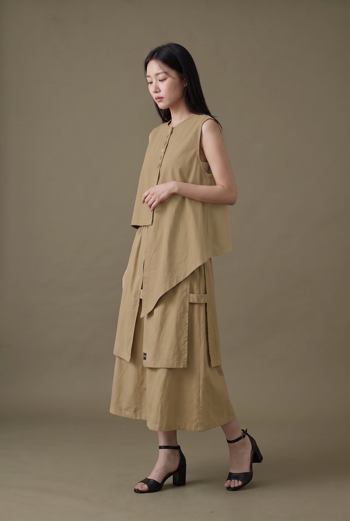 Veil Panel Midi Skirt