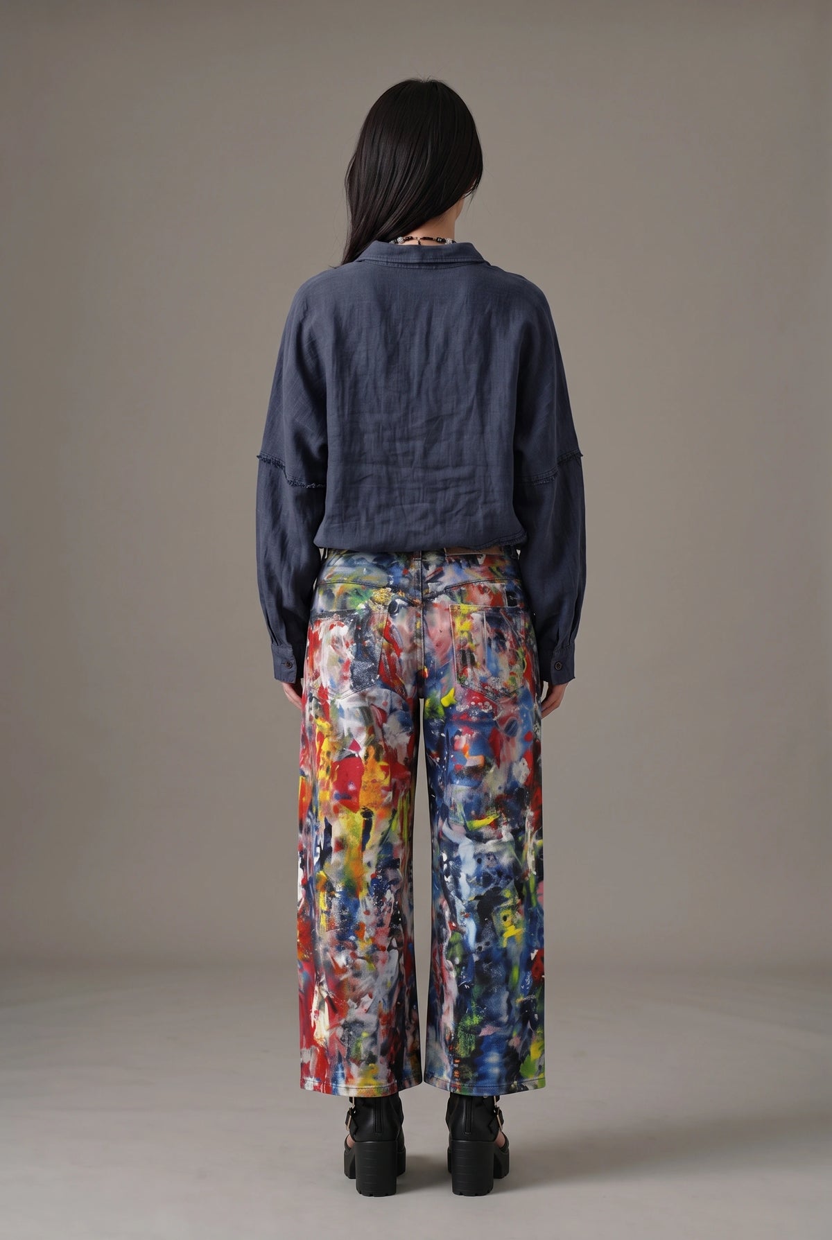 Sand-Fried Linen Overshirt - Blue