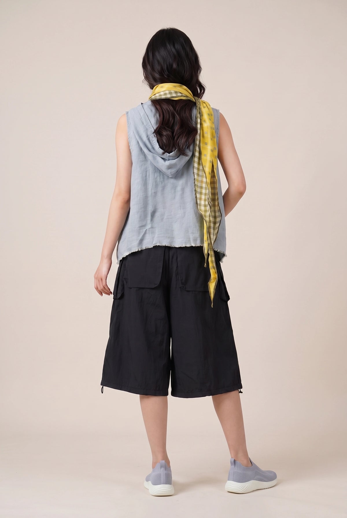 Washed Linen Hooded Vest