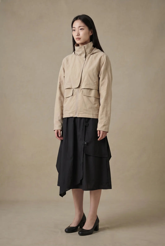 Vented Hooded Nylon Jacket