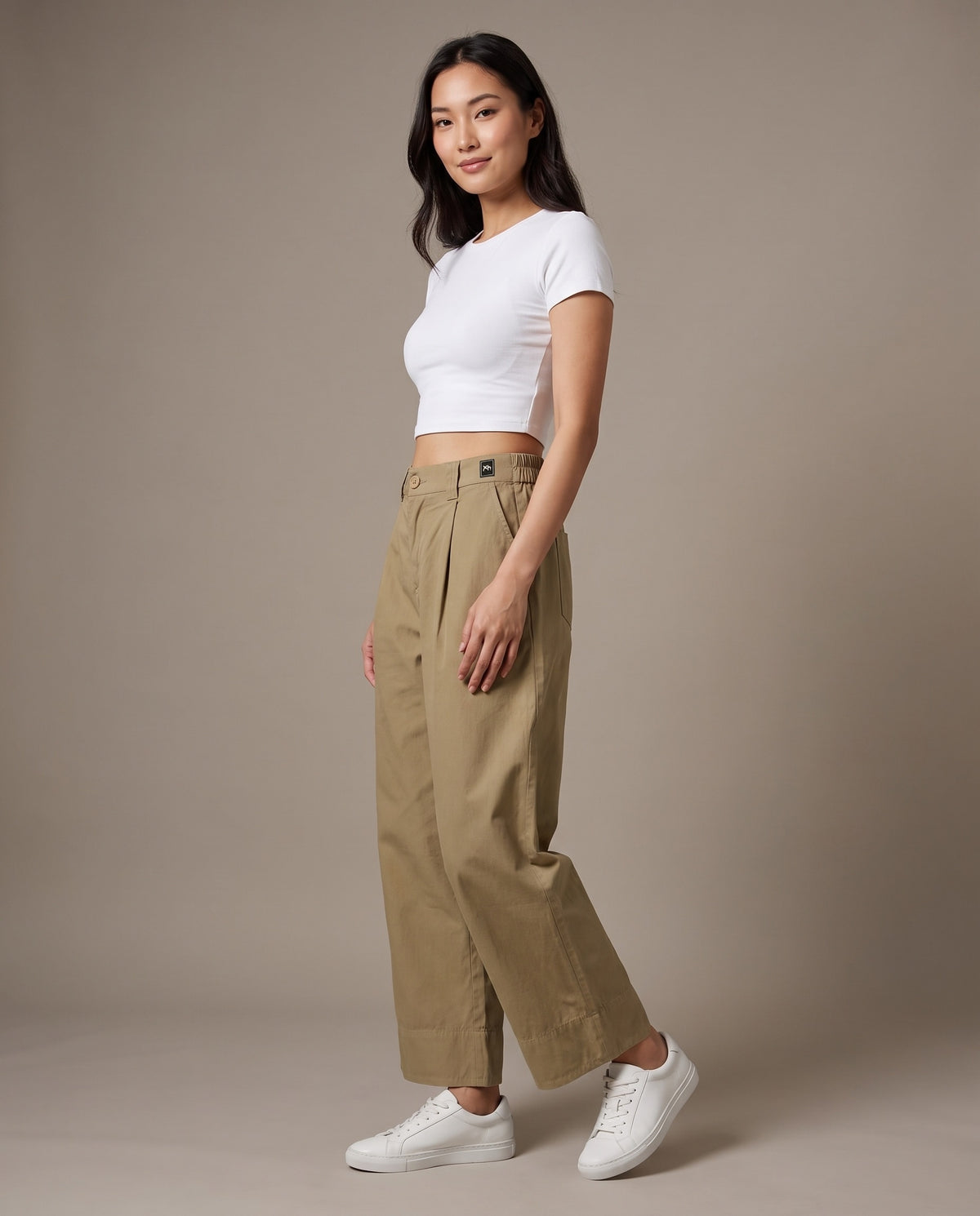 Field Pleat Wide-Leg Pants
