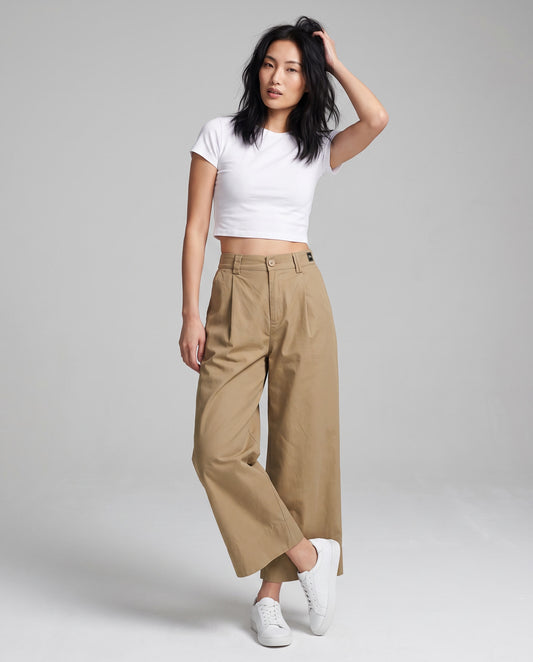 Field Pleat Wide-Leg Pants