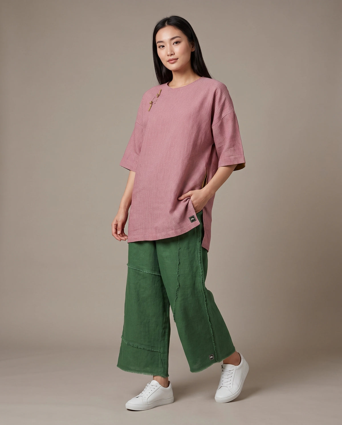 Petal Stripe Linen Tunic