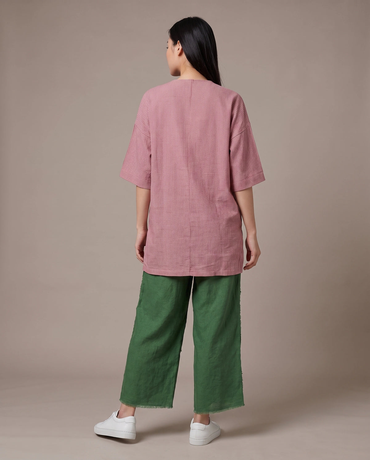 Petal Stripe Linen Tunic