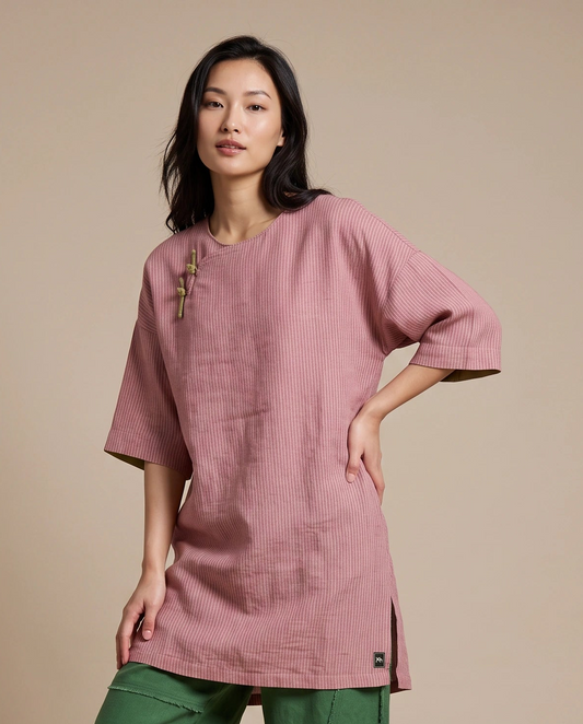 Petal Stripe Linen Tunic