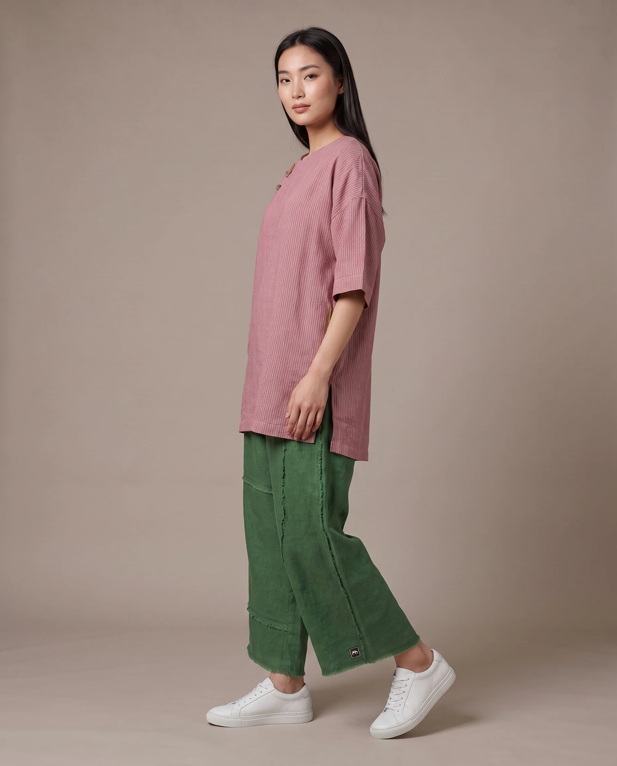 Petal Stripe Linen Tunic