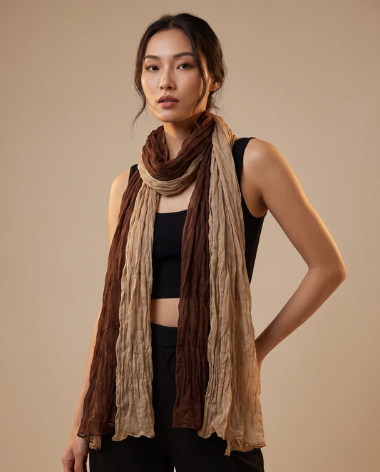 Cocoa Sand Crinkle Scarf