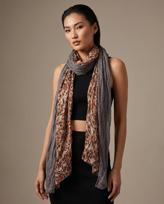 Dusk Garden Contrast Crinkle Scarf