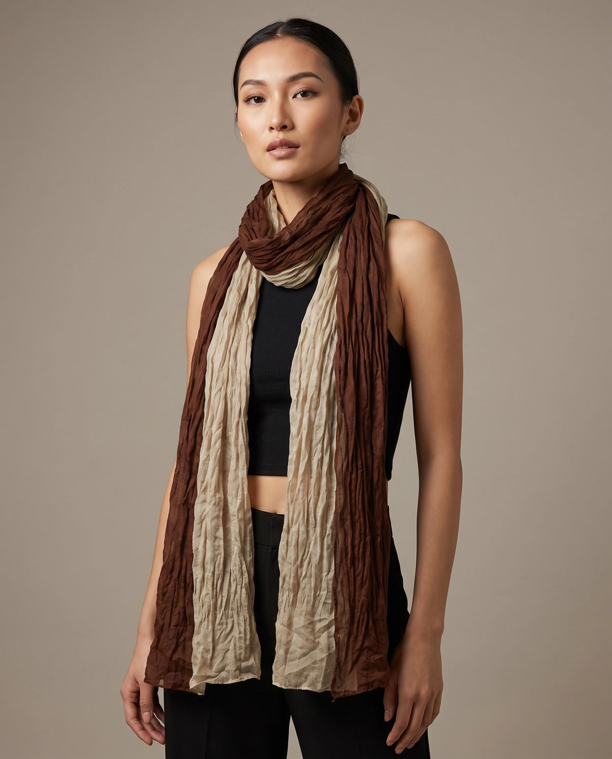 Cocoa Stone Crinkle Scarf