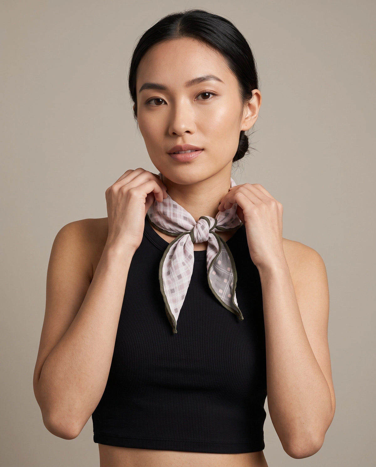 Blush Grid Reversible Scarf