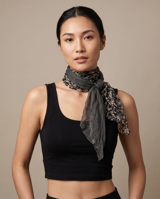 Noir Garden Crinkle Scarf